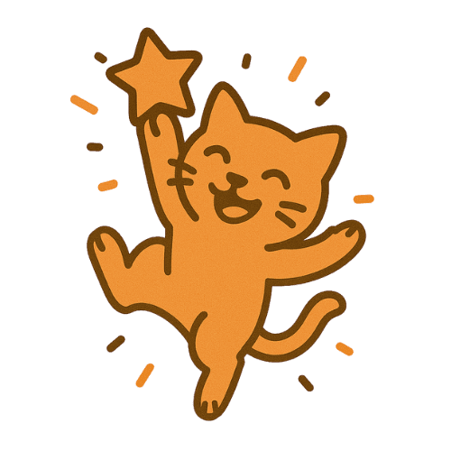 Mascotte MiaouVDI qui encourage et guide dans l’app