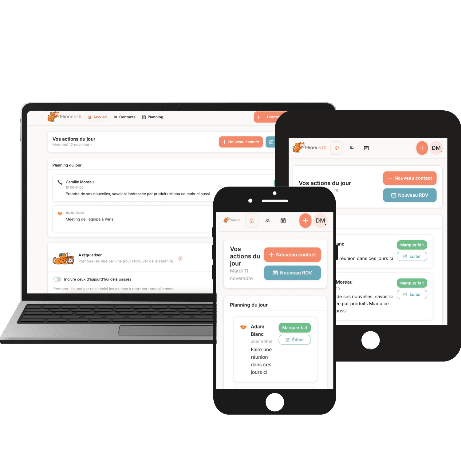 Illustration MiaouVDI affichée sur ordinateur, tablette et mobile